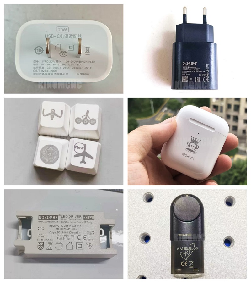 personalized-custom-charger-label-and-plastic-products-by-uv-laser-marking-machine