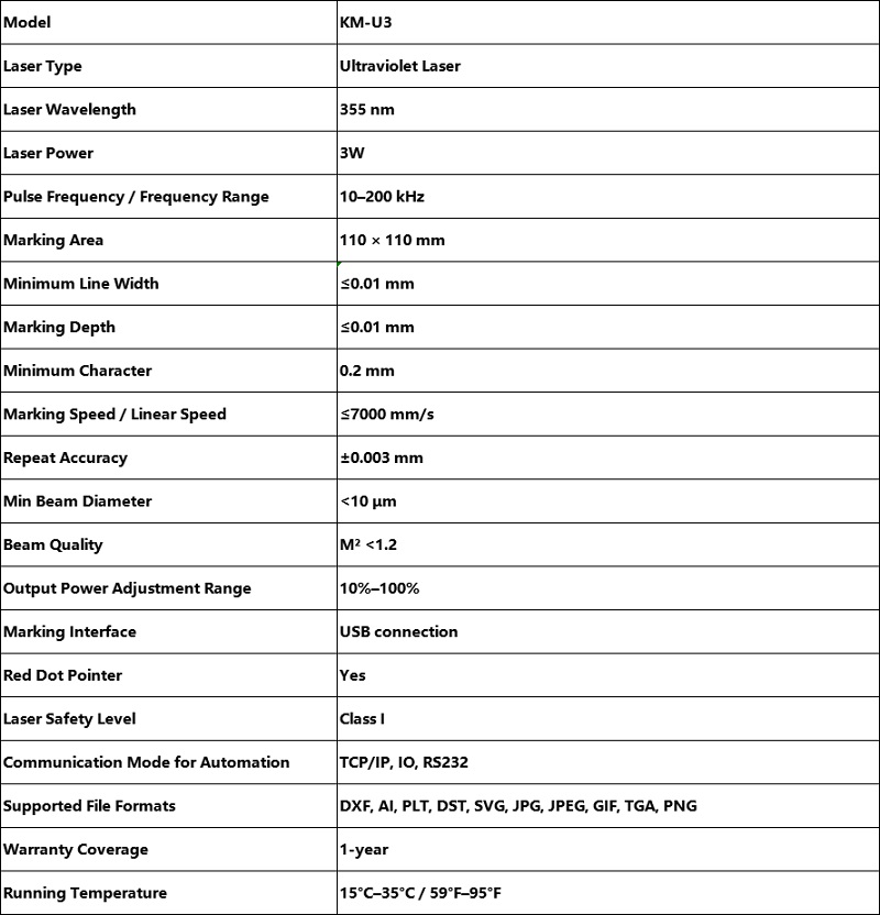 uv-Laser-marking-machine-specifications